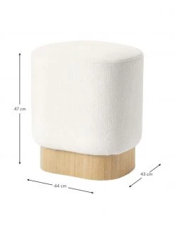 Alex Rivière x Westwing Collection Tabouret tissu bouclé beige clair Yves, larg. 43 x haut. 47 cm -Entrée & couloir Soldes Tabouret tissu boucle beige clair Yves 3
