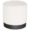 Westwing Collection Tabouret tissu bouclé blanc crème Orchid, Ø 38 x haut. 38 cm