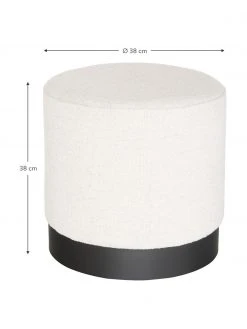 Westwing Collection Tabouret tissu bouclé blanc crème Orchid, Ø 38 x haut. 38 cm -Entrée & couloir Soldes Tabouret tissu boucle blanc creme Orchid 2