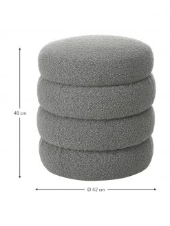Westwing Collection Tabouret tissu bouclé gris Alto, Ø 42 x haut. 47 cm 9 Westwing Collection Tabouret tissu bouclé gris Alto, Ø 42 x haut. 47 cm -Entrée & couloir Soldes Tabouret tissu boucle gris Alto 3