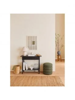 Westwing Collection Tabouret tissu bouclé vert Alto, Ø 42 x haut. 47 cm -Entrée & couloir Soldes Tabouret tissu boucle vert Alto 2