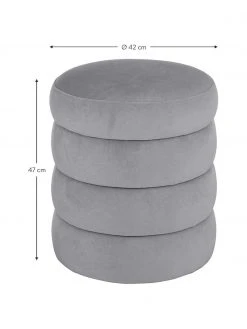 Westwing Collection Tabouret velours Alto, Ø 42 x haut. 48 cm -Entrée & couloir Soldes Tabouret velours Alto 3