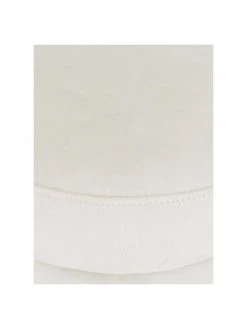 Westwing Collection Tabouret velours blanc cr&egrave;me Alto, Ø 42 x haut. 47 cm -Entrée & couloir Soldes Tabouret velours blanc creme Alto 4