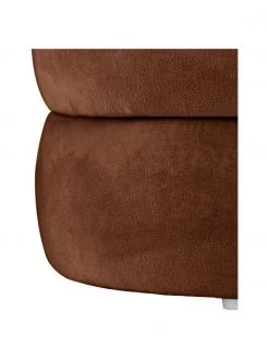 Westwing Collection Tabouret velours brun Alto, Ø 42 x haut. 47 cm -Entrée & couloir Soldes Tabouret velours brun Alto 5