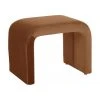 Westwing Collection Tabouret velours brun Penelope, larg. 61 x haut. 46 cm