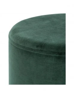 Westwing Collection Tabouret velours vert foncé Haven, ∅ 38 x haut. 45 cm -Entrée & couloir Soldes Tabouret velours vert fonce Haven 3