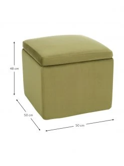 Westwing Collection Tabouret velours vert olive avec rangement Winou, larg. 50 x haut. 48 cm 9 Westwing Collection Tabouret velours vert olive avec rangement Winou, larg. 50 x haut. 48 cm -Entrée & couloir Soldes Tabouret velours vert olive avec rangement Winou 3