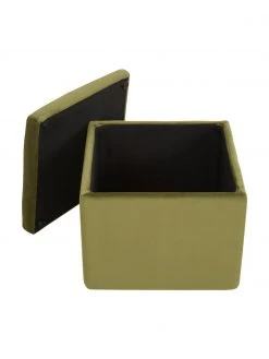 Westwing Collection Tabouret velours vert olive avec rangement Winou, larg. 50 x haut. 48 cm 10 Westwing Collection Tabouret velours vert olive avec rangement Winou, larg. 50 x haut. 48 cm -Entrée & couloir Soldes Tabouret velours vert olive avec rangement Winou 4