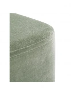 Westwing Collection Tabouret velours vert sauge Harper, larg. 46 x haut. 44 cm -Entrée & couloir Soldes Tabouret velours vert sauge Harper 3