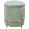 Westwing Collection Tabouret velours vert sauge Haven, ∅ 38 x haut. 45 cm