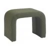 Westwing Collection Tabouret vert en tissu bouclé Penelope, larg. 61 x haut. 46 cm