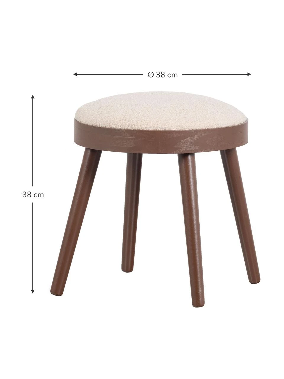 Tabouret/table d'appoint avec coussin en tissu bouclé Laurie, Ø 38 x haut. 38 cm 2 Tabouret/table d'appoint avec coussin en tissu bouclé Laurie, Ø 38 x haut. 38 cm – Image 2