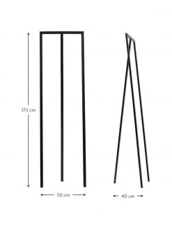 Tringle à vêtements en métal noir Kaya, larg. 50 x haut. 173 cm -Entrée & couloir Soldes Tringle a vetements en metal noir Kaya 2
