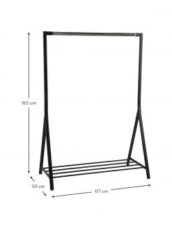 Tringle en métal noire Brent, larg. 117 x prof. 59 cm -Entrée & couloir Soldes Tringle en metal noire Brent 2