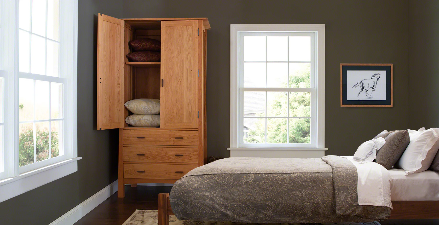 Entrée & couloir Soldes -Entrée & couloir Soldes solid wood armoire wardrobe contemporary craftsman bedroom cherry